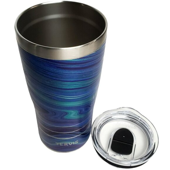 Tervis Tumbler Aqua Gate V3 Insulated Travel Sip Cup Blue Purple Teal Swirl 20oz - Picture 7 of 14